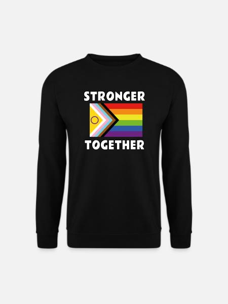 Gemeinsam stärker inklusive Queer Pride-Flagge - Unisex Pullover - Schwarz