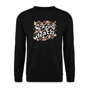 Scared to death for dark backgrounds - Unisex Sweatshirt - black - Front - Alina (178cm) & Michal (187cm)