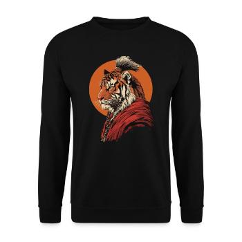 Tiger Monk - Unisex Sweatshirt - black - Front - Alina (178cm) & Michal (187cm)