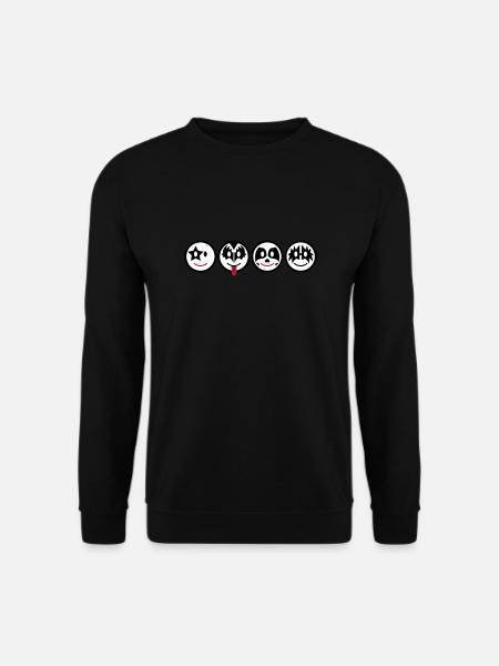 Smiley Kiss Icons (horizontal) 3c - Unisex Pullover - Schwarz