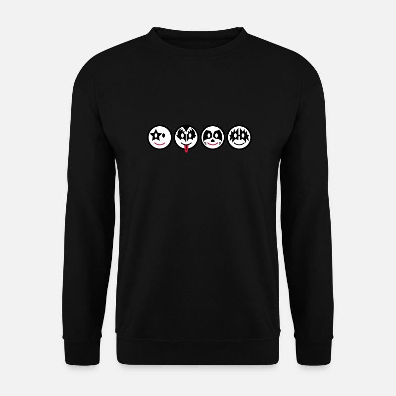 Smiley Kiss Icons (horizontal) 3c - Unisex Pullover - Schwarz