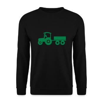 Traktor mit Anhänger - Unisex Pullover - Schwarz - Vorne - Alina (178cm) & Michal (187cm)