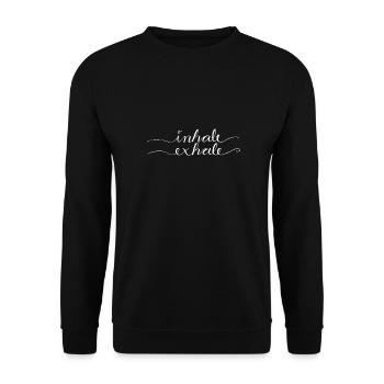 inhale exhale - Unisex Sweatshirt - black - Front - Alina (178cm) & Michal (187cm)