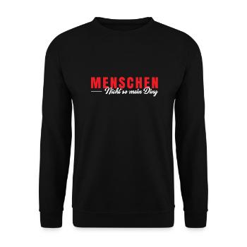 Menschen nicht so meins - Unisex Pullover - Schwarz - Vorne - Alina (178cm) & Michal (187cm)