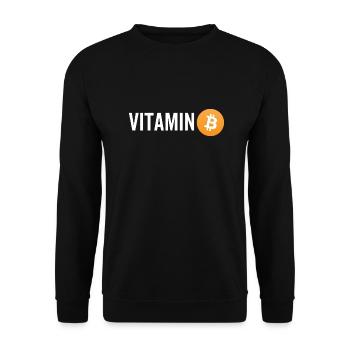 Vitamin Bitcoin - Unisex Pullover - Schwarz - Vorne - Alina (178cm) & Michal (187cm)