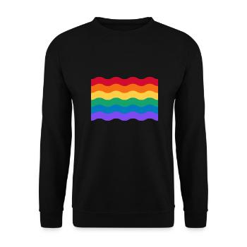 Drapeau ondulé de la fierté gaie arc-en-ciel - Sweat-shirt Unisexe - noir - Devant - Alina (178cm) & Michal (187cm)