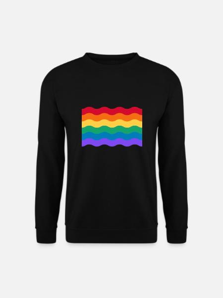 Wavy rainbow gay pride flag - Unisex Sweatshirt - black