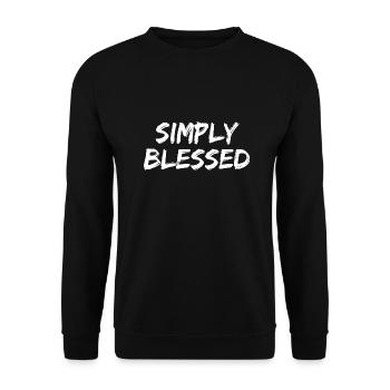 Einfach gesegnet - Christliche Zitate - Unisex Pullover - Schwarz - Vorne - Alina (178cm) & Michal (187cm)