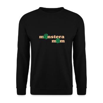 monstera maman - Sweat-shirt Unisexe - noir - Devant - Alina (178cm) & Michal (187cm)