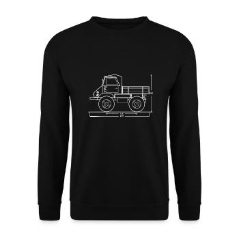 Unimog - Oldtimer - Offroad - Dispositif moteur universel - Sweat-shirt Unisexe - noir - Devant - Alina (178cm) & Michal (187cm)