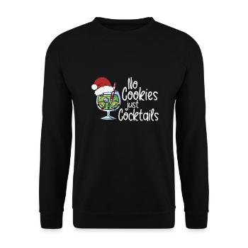 No Cookies just Cocktails, Christmas in July - Unisex Sweatshirt - black - Front - Alina (178cm) & Michal (187cm)