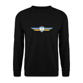 Argentinien Fan Weltmeisterschaft - Unisex Pullover - Schwarz - Vorne - Alina (178cm) & Michal (187cm)
