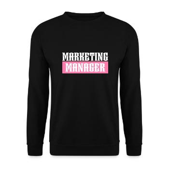 Marketing Manager tshirt rose noir - Sweat-shirt Unisexe - noir - Devant - Alina (178cm) & Michal (187cm)
