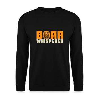 Chasse au sanglier chasseur sanglier - Sweat-shirt Unisexe - noir - Devant - Alina (178cm) & Michal (187cm)