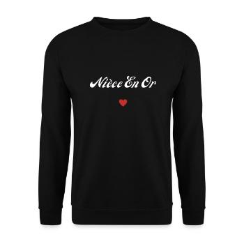 nièce en or - Sweat-shirt Unisexe - noir - Devant - Alina (178cm) & Michal (187cm)