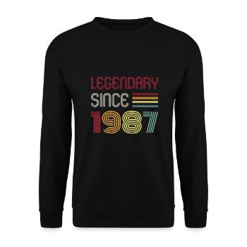 Birthday Legendary Since 1987 - Unisex Sweatshirt - black - Front - Alina (178cm) & Michal (187cm)