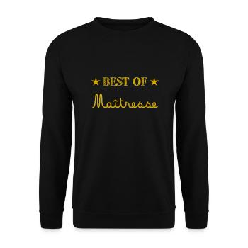 MAÎTRESSE. MAITRE. MERCI. MERCI MAÎTRESSE. ECOLE - Sweat-shirt Unisexe - noir - Devant - Alina (178cm) & Michal (187cm)