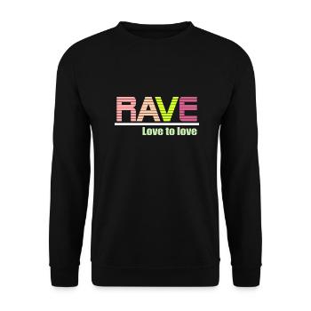 Rave love to love - Unisex Sweatshirt - black - Front - Alina (178cm) & Michal (187cm)