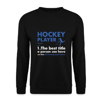 Sport Player Definition Hockey - Unisex Pullover - Schwarz - Vorne - Alina (178cm) & Michal (187cm)