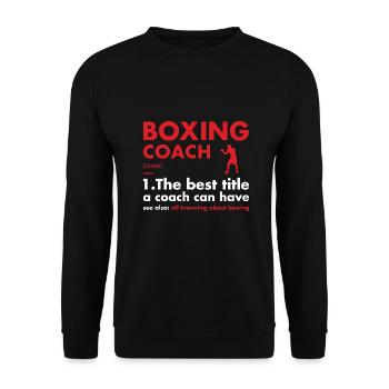 Entraîneur sportif Définition Boxe - Sweat-shirt Unisexe - noir - Devant - Alina (178cm) & Michal (187cm)