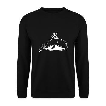 Whale Sea Fish - Unisex Sweatshirt - black - Front - Alina (178cm) & Michal (187cm)