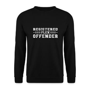 Funny Registered Flex Offender Bodybuilding - Unisex Pullover - Schwarz - Vorne - Alina (178cm) & Michal (187cm)