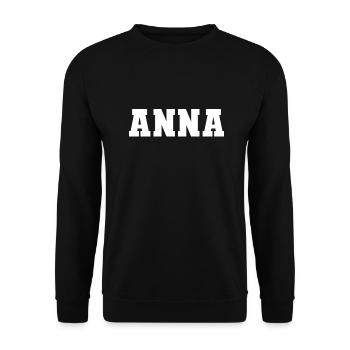 Name - Anna - Unisex Sweatshirt - black - Front - Alina (178cm) & Michal (187cm)
