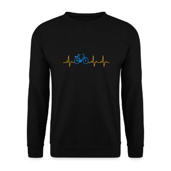 Fahrrad Herzschlag Bike - Unisex Pullover - Schwarz - Vorne - Alina (178cm) & Michal (187cm)