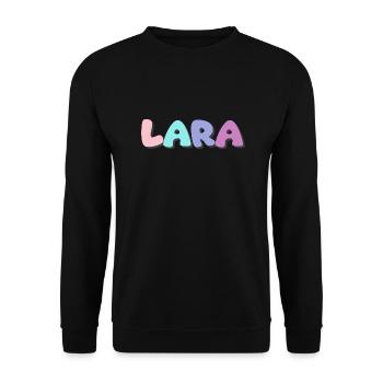 Name - Lara - Unisex Sweatshirt - black - Front - Alina (178cm) & Michal (187cm)