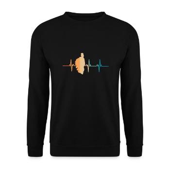 Corsican heartbeat island france - Unisex Sweatshirt - black - Front - Alina (178cm) & Michal (187cm)