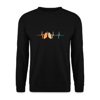 Heartbeat Lung - Unisex Sweatshirt - black - Front - Alina (178cm) & Michal (187cm)