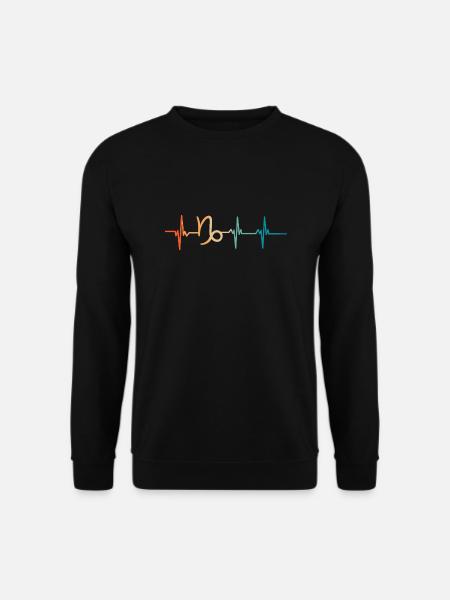 Herzschlag Steinbock Sternzeichen - Unisex Pullover - Schwarz