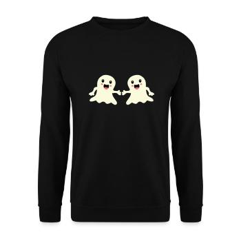ghosts friends - Unisex Sweatshirt - black - Front - Alina (178cm) & Michal (187cm)