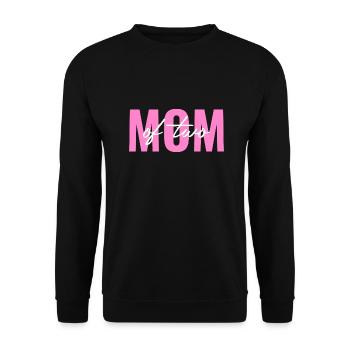 Mom of two Geschenkidee Sprüche - Unisex Pullover - Schwarz - Vorne - Alina (178cm) & Michal (187cm)