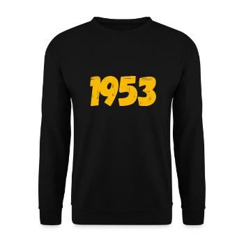 1953. Das Geburtsjahr 1953. - Unisex Pullover - Schwarz - Vorne - Alina (178cm) & Michal (187cm)