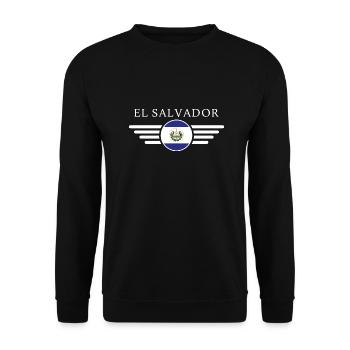 I Love El Salvador Design T-Shirt - Unisex Sweatshirt - black - Front - Alina (178cm) & Michal (187cm)