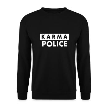 Karma police - Sweat-shirt Unisexe - noir - Devant - Alina (178cm) & Michal (187cm)