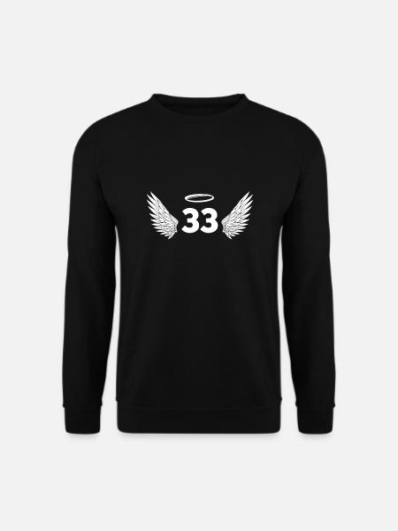 Nummer 33 Engel - Flügel zum 33. Geburtstag - Unisex Pullover - Schwarz