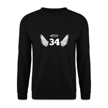 Numéro 34 ange - 34e anniversaire ailes - Sweat-shirt Unisexe - noir - Devant - Alina (178cm) & Michal (187cm)