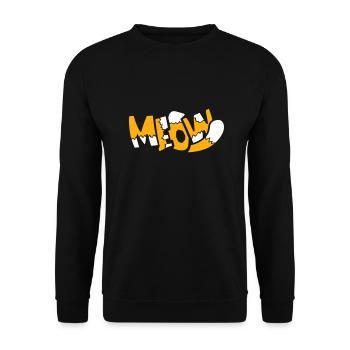 Meow Cat Comic Text Meow Funny Cartoon Quote - Unisex Sweatshirt - black - Front - Alina (178cm) & Michal (187cm)