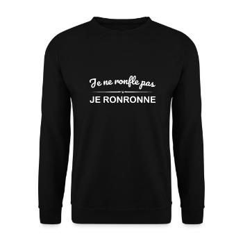 Je ne ronfle pas. Je ronronne - Sweat-shirt Unisexe - noir - Devant - Alina (178cm) & Michal (187cm)