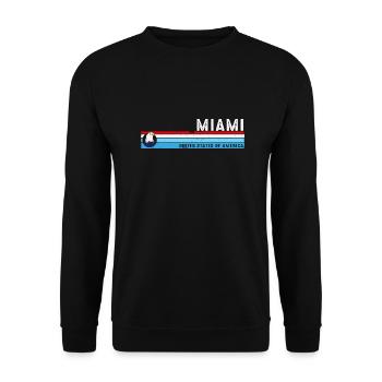 Miami Florida Est 1896 Vintage Klassischer Retro-Stil - Unisex Pullover - Schwarz - Vorne - Alina (178cm) & Michal (187cm)