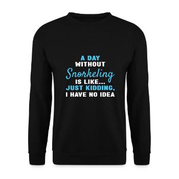 Snorkeler Une journée sans snorkeling - Sweat-shirt Unisexe - noir - Devant - Alina (178cm) & Michal (187cm)