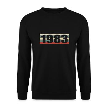 1983 Jahrgang 1983 Geschenk 1983 Geburtstag 1983 - Unisex Pullover - Schwarz - Vorne - Alina (178cm) & Michal (187cm)