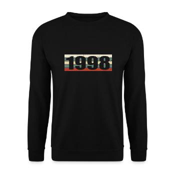 1998 Jahrgang 1998 Geschenk 1998 Geburtstag 1998 - Unisex Pullover - Schwarz - Vorne - Alina (178cm) & Michal (187cm)