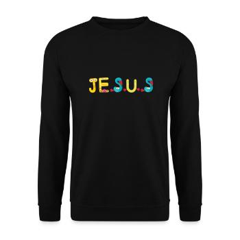 Jesus - Unisex Pullover - Schwarz - Vorne - Alina (178cm) & Michal (187cm)