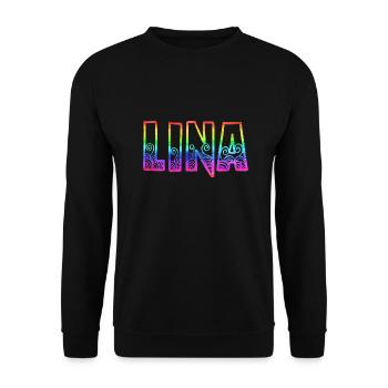 lina rs regenbogen - Unisex Pullover - Schwarz - Vorne - Alina (178cm) & Michal (187cm)
