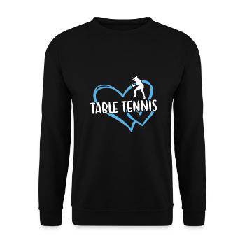 Sport Heart Table Tennis - Unisex Sweatshirt - black - Front - Alina (178cm) & Michal (187cm)