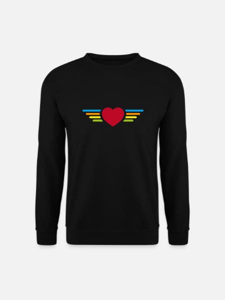 Wings Heart - Unisex Sweatshirt - black
