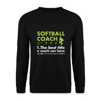 Sport Coach Definition Softball - Unisex Pullover - Schwarz - Vorne - Alina (178cm) & Michal (187cm)